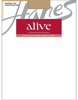 Hanes Pantyhose Alive Full Support Control Top Reinforced Toe 3-pack Sheer Waist
