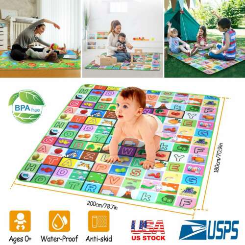 Folding Baby Play Mat Baby Epe Non-toxic Non-slip Care Waterproof (extra Large)